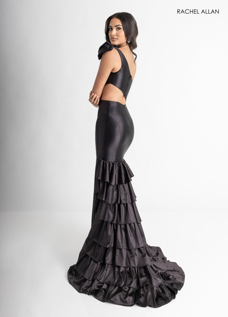 Fitted One Shoulder Tiered Gown by Rachel Allan 70976