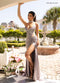 Beaded Strapless Slit Gown by Rachel Allan 70994