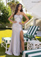Beaded Halter Slit Gown by Rachel Allan 70997