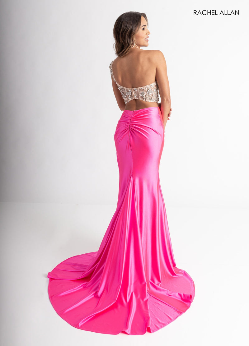 Two-Piece One Shoulder Gown by Rachel Allan 71000