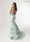 Floral Print Fitted Ruffled Gown by Rachel Allan 71023