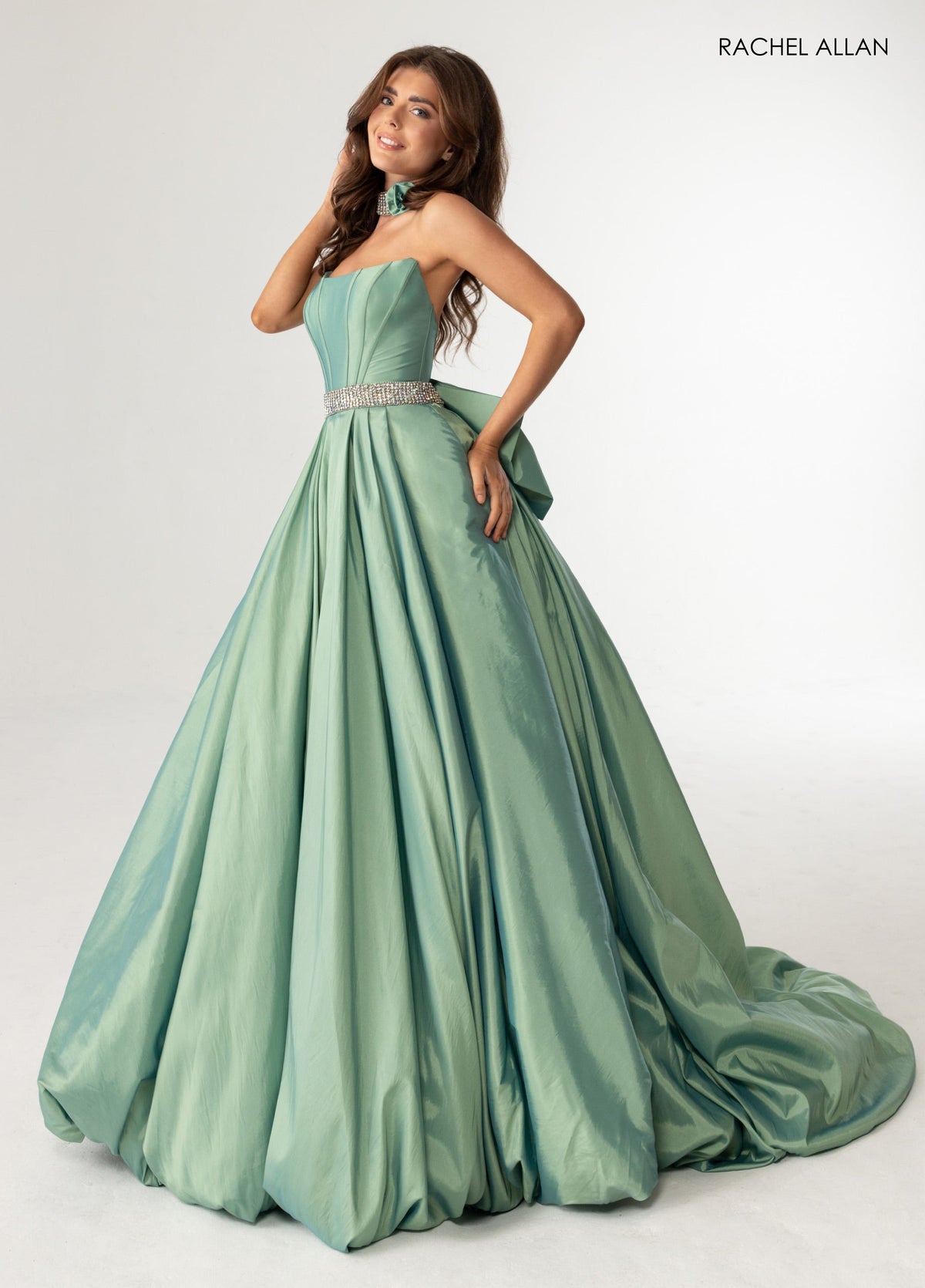Taffeta Strapless A-line Gown by Rachel Allan 71024