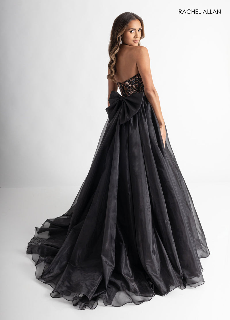 Cheetah Print Strapless Gown by Rachel Allan 71026