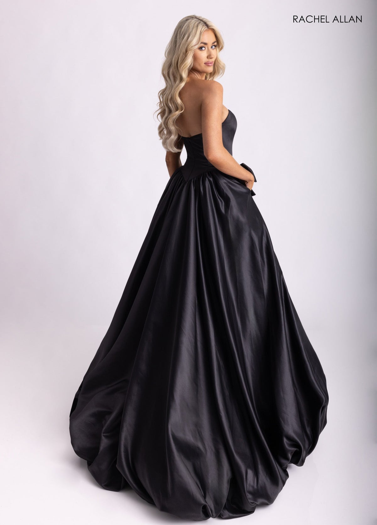 Satin Strapless A-line Gown by Rachel Allan 71035