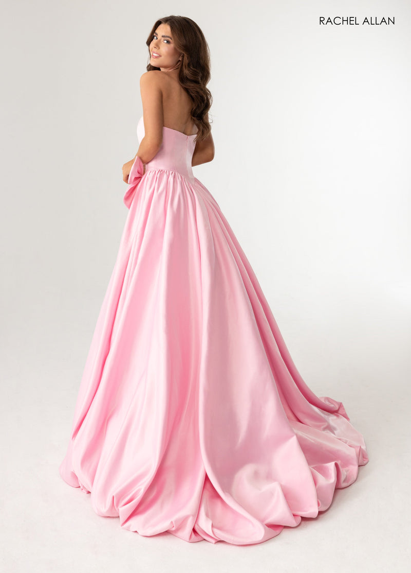 Satin Strapless A-line Gown by Rachel Allan 71035