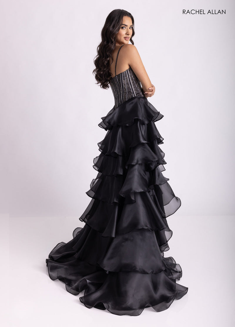 Ruffled High Low Gown by Rachel Allan 71049