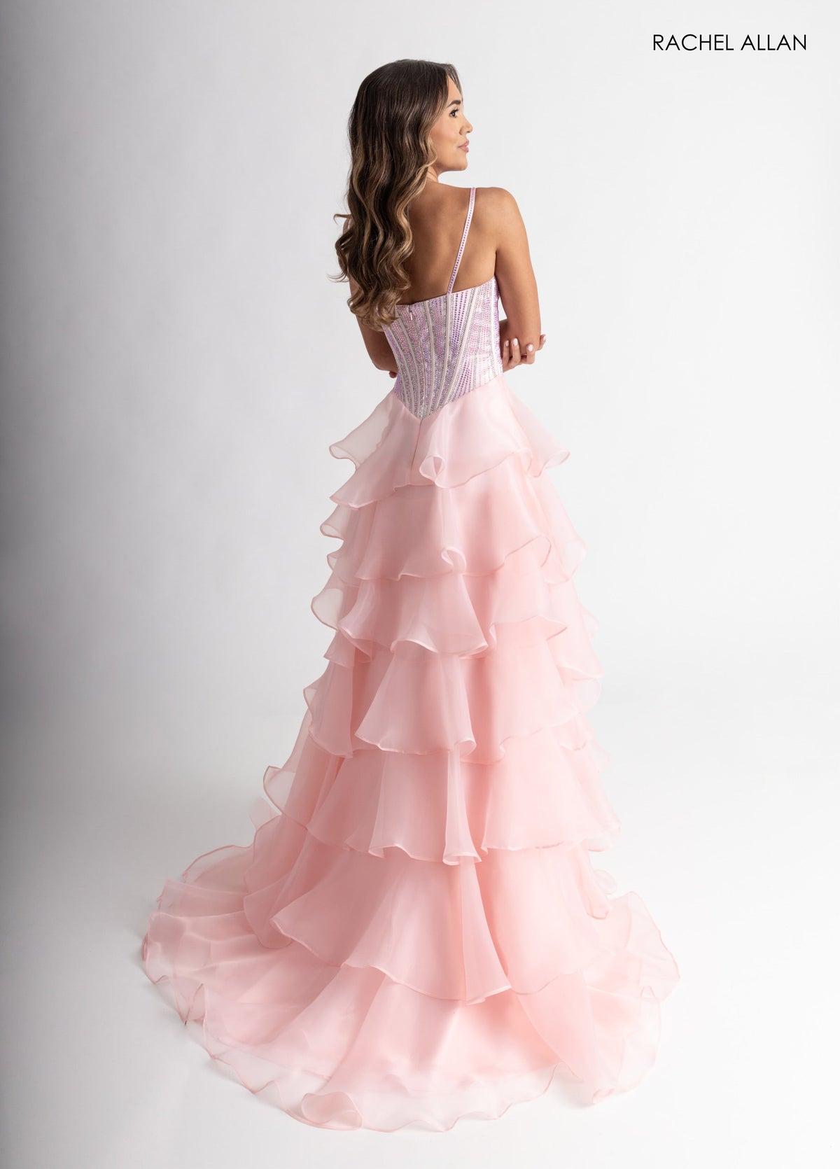 Ruffled High Low Gown by Rachel Allan 71049