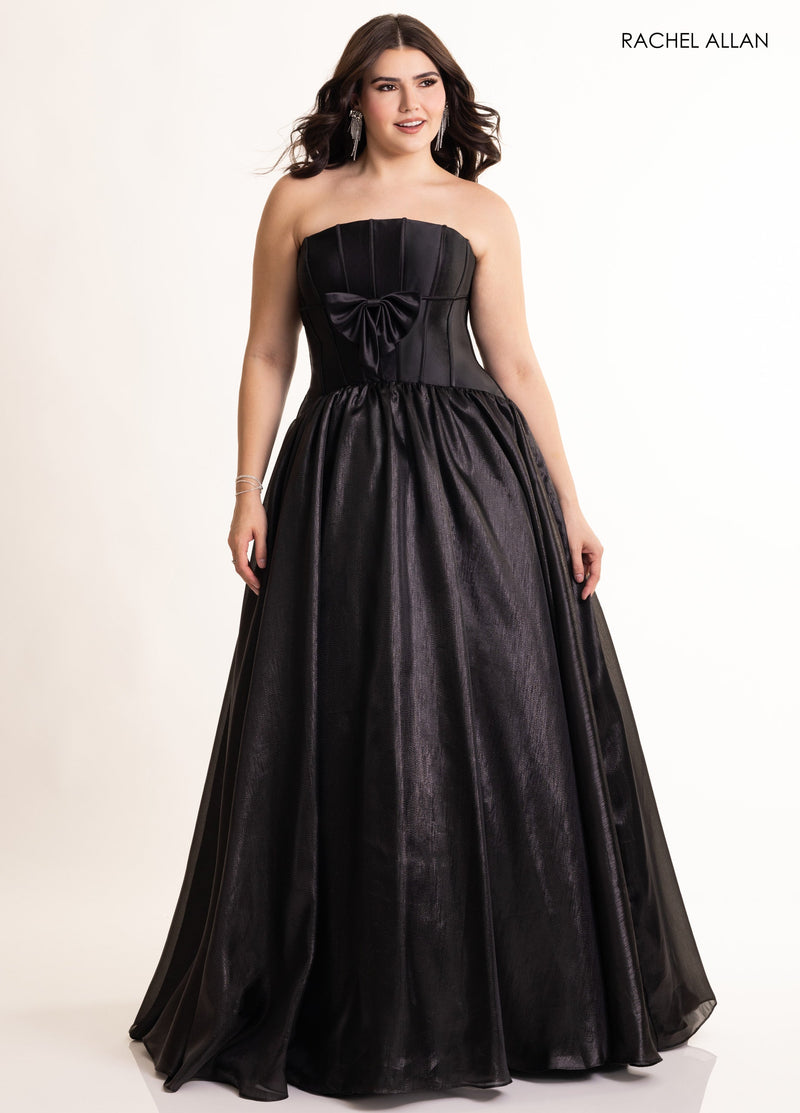 Organza Strapless A-line Gown by Rachel Allan 71060