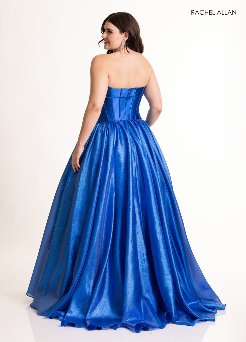 Organza Strapless A-line Gown by Rachel Allan 71060