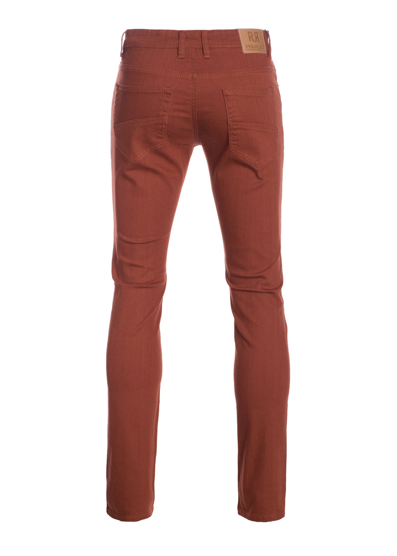 Skinny Jeans with tonal fabric, in Rust color