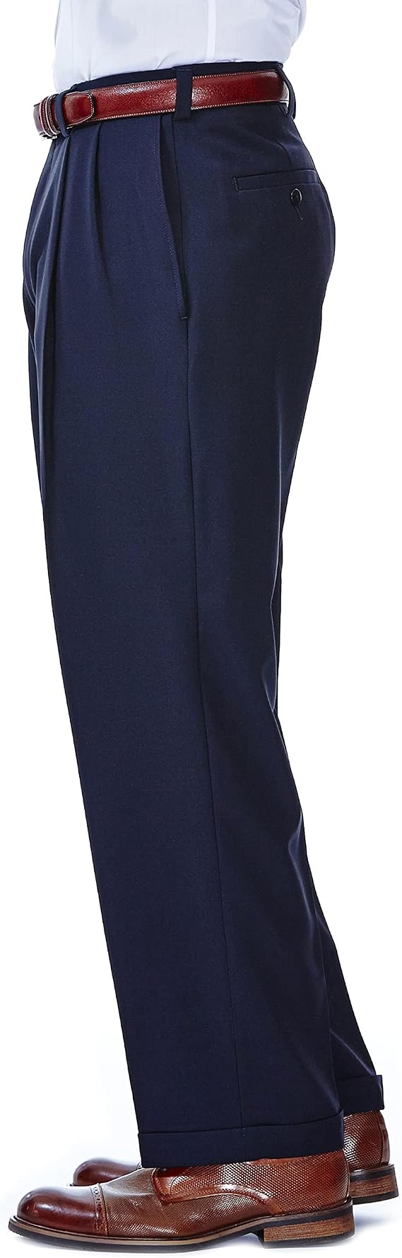 Mens E-Clo Repreve Classic Fit Pleat Front Dress Pant with Hidden Expandable Waistband