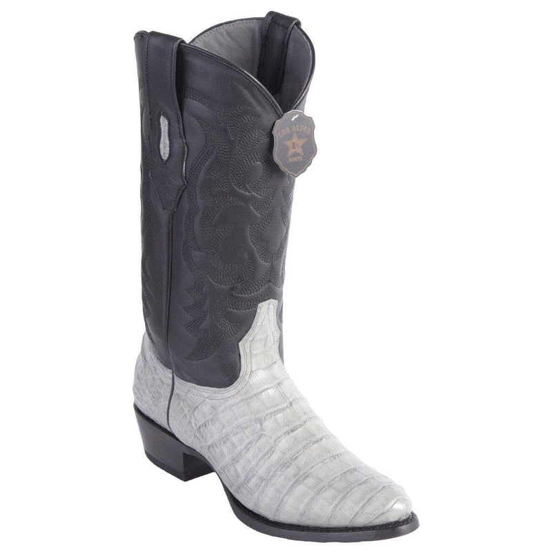 R Toe Cowboy Boots - Round  Toe Cowboy Boots Los Altos Men's Gray Caiman Belly Cowboy Boots Round Toe