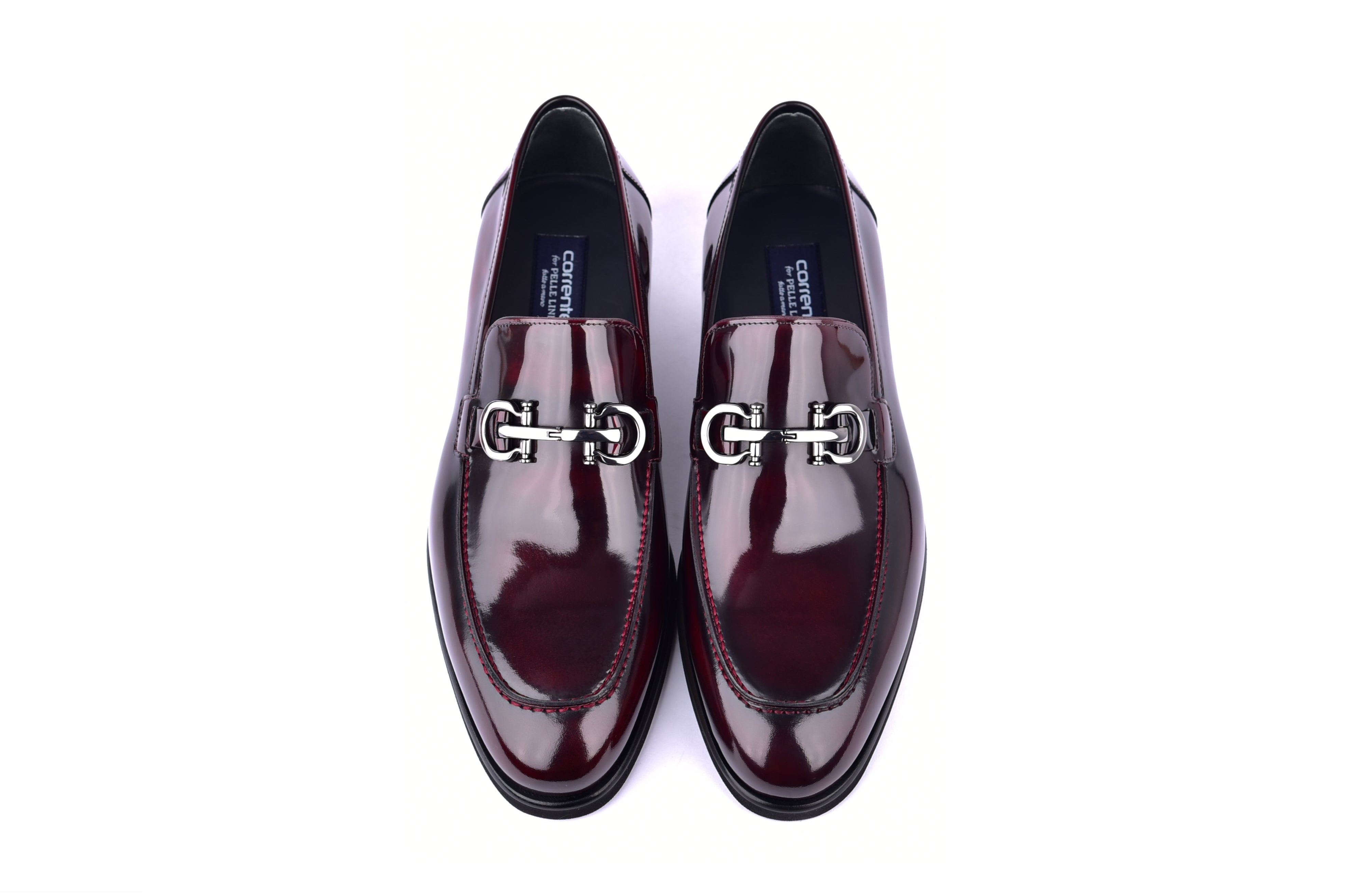 C0001205-7249 loafer with silver buckle-Dark Burgundy