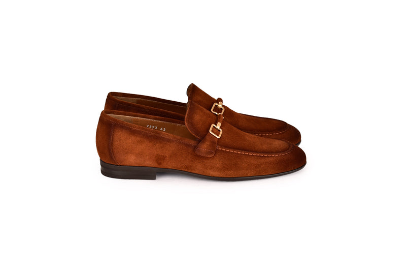 C000204-7373S Soft suede Buckle Loafer-Tan