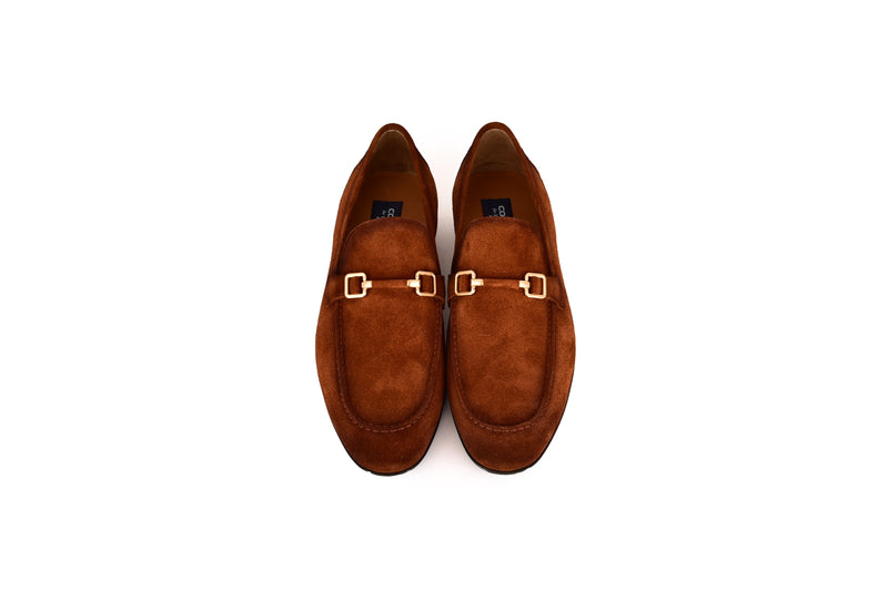C000204-7373S Soft suede Buckle Loafer-Tan