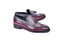 C00018-7397 Wing tip Kiltie Tassel Loafer-Burgundy/Grey