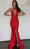 Jessica Angel JA745 Halter Fitted Open Back Lace-Up Back Ruched Jersey Dress