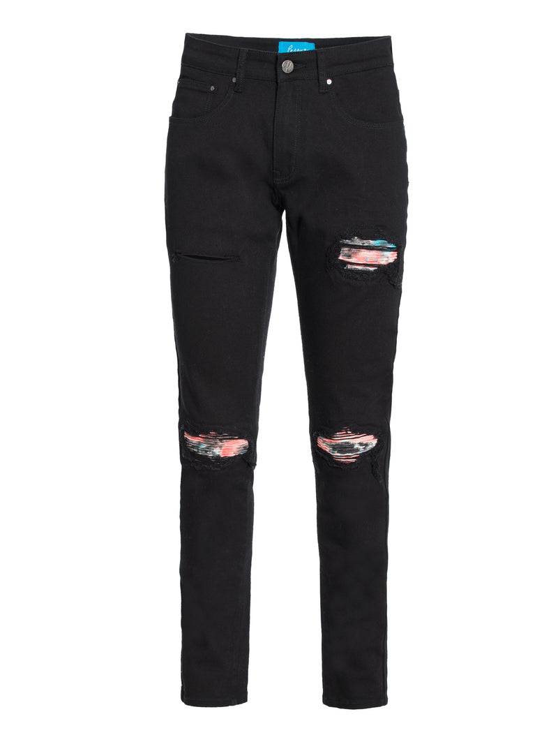PX Denim, multicolor Quilted knee Patch