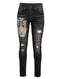 Tigger Motif on Skinny black denim