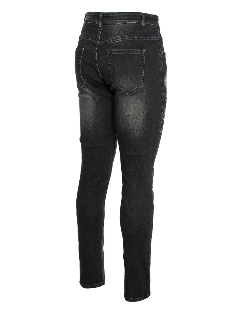 Tigger Motif on Skinny black denim