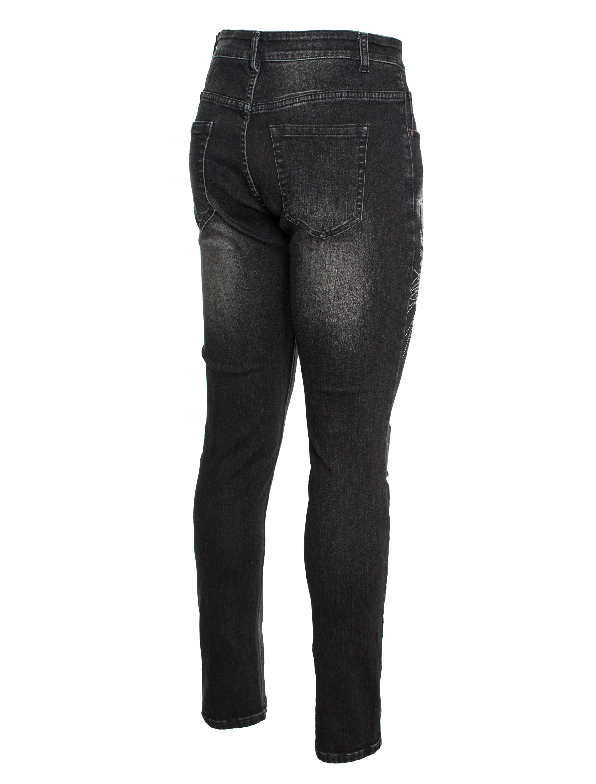 Tigger Motif on Skinny black denim