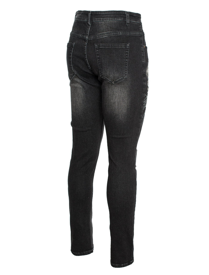 Tigger Motif on Skinny black denim