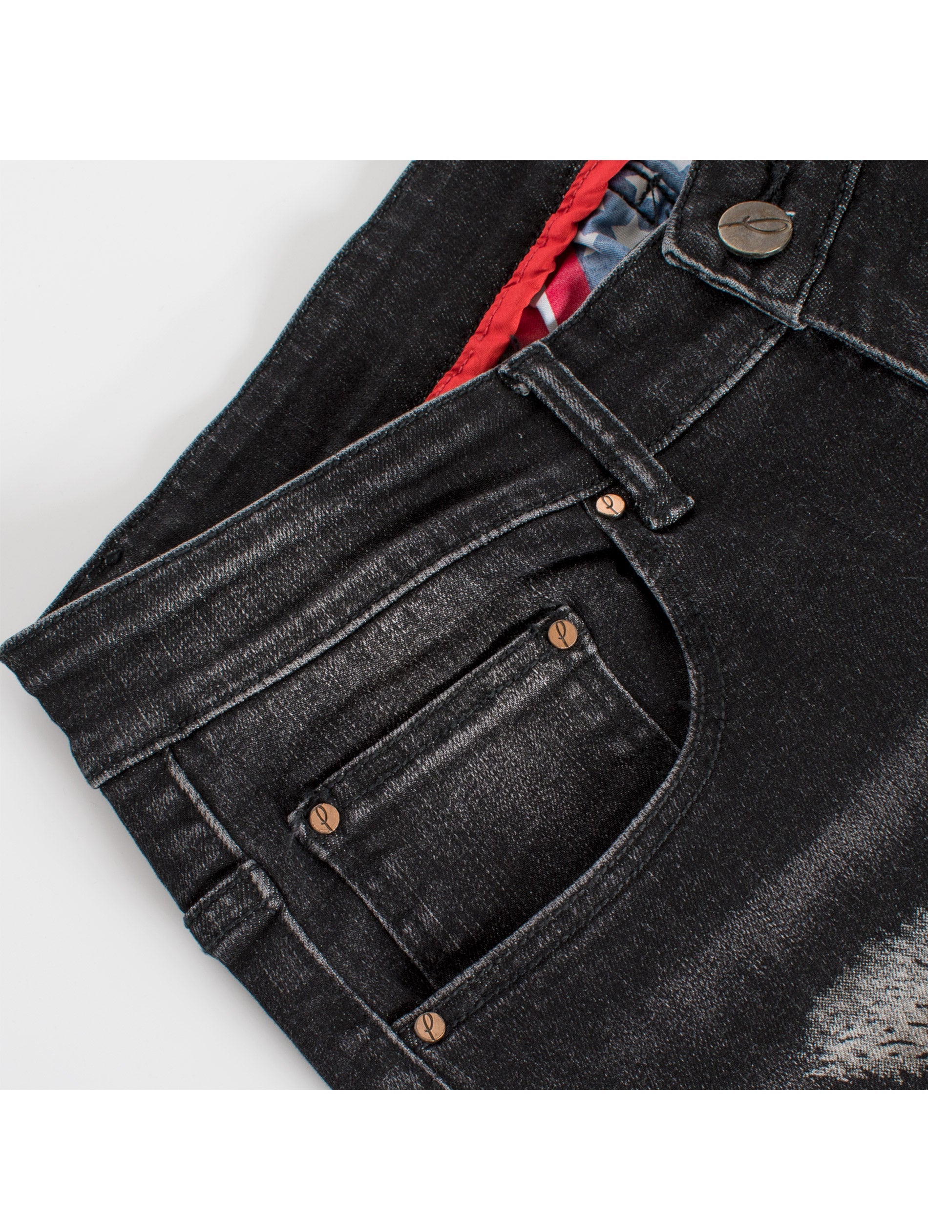 Tigger Motif on Skinny black denim