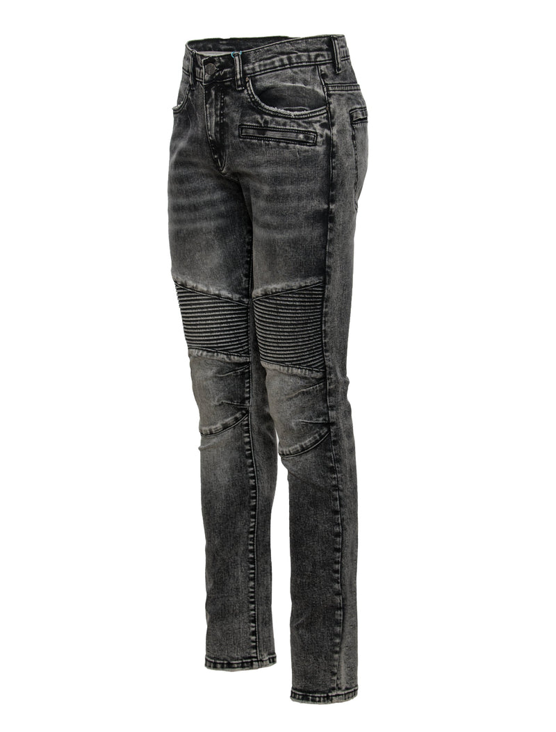 Moto Jean in distressed Black