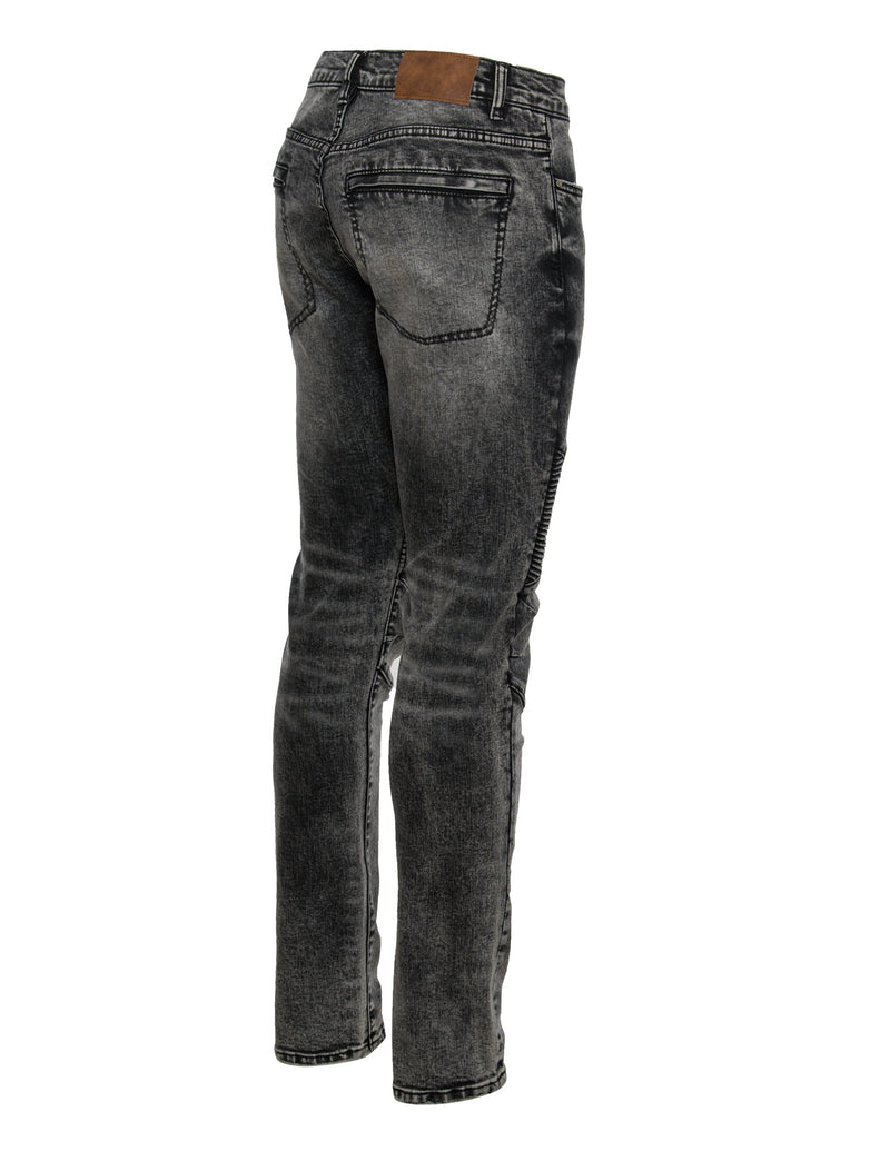 Moto Jean in distressed Black