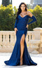 Jessica Angel JA799 Off-Shoulder Fitted High Slit Open Back Train Jersey Dress