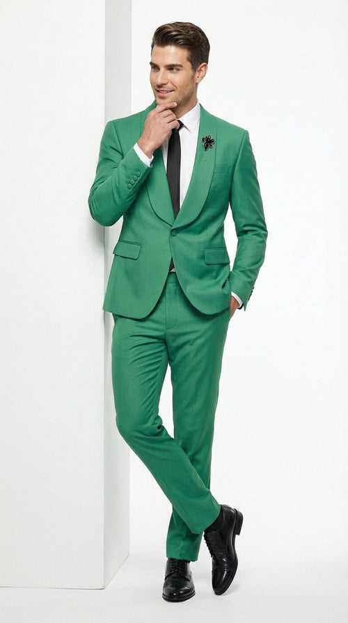 Men's Emerald Green Tuxedo Suit Emerald Green Formal Tuxedo with Shawl Lapel Jacket Trousers for Prom, Wedding in Augusta Green | Alberto Nardoni Men's Emerald Green Tuxedo Suit Emerald Green Formal Tuxedo with Shawl Lapel Jacket Trousers for Prom, Wedding in Augusta Green | Alberto Nardoni