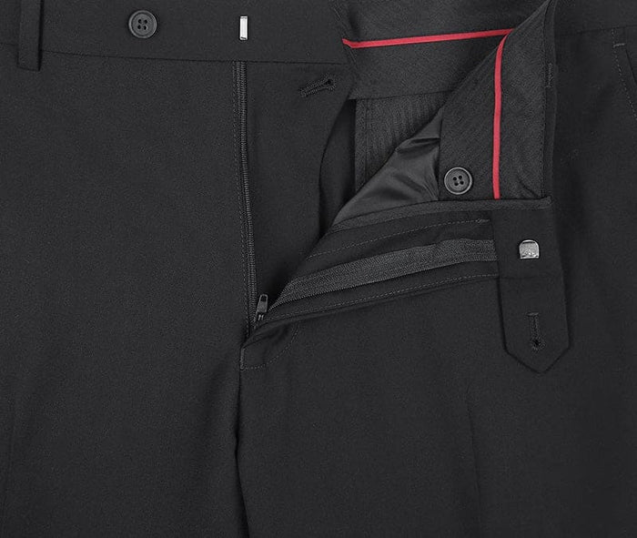 Vanderbilt Collection - Classic 2 Piece Suit 2 Buttons Regular Fit In Black