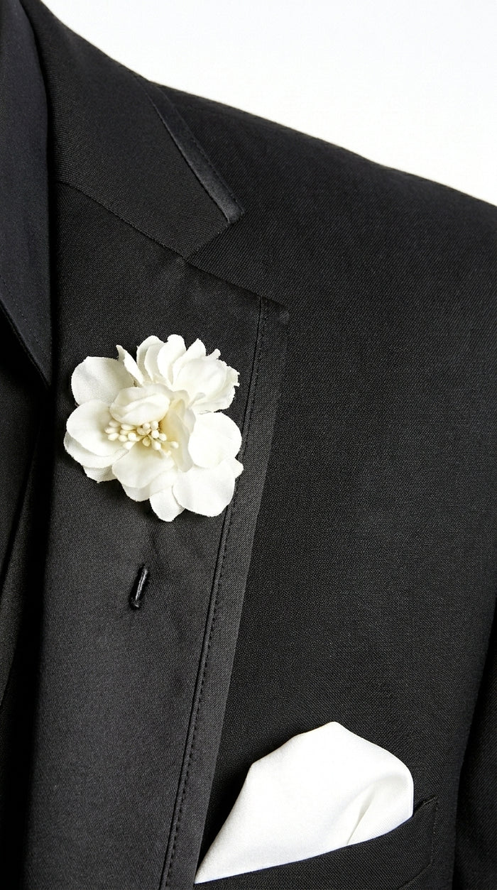 Men’s Black Western Tuxedo Suit, 3 Piece Cowboy Formal Wedding Prom Suit with Satin Trim