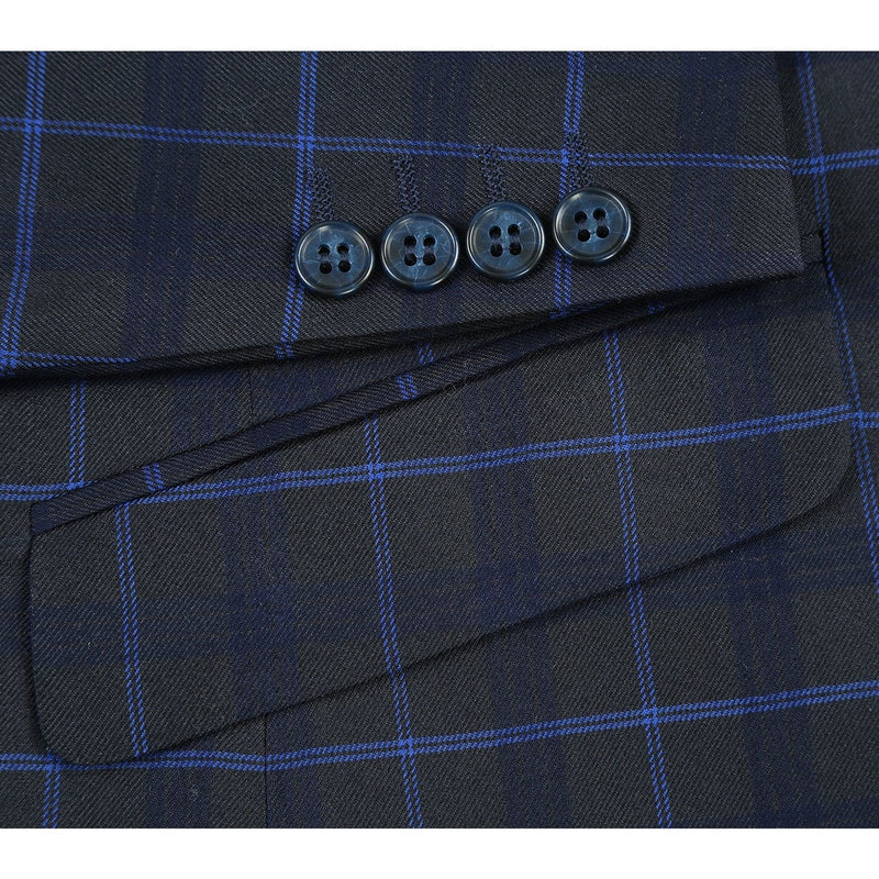 293-27 Men's Classic Fit Checked Suits