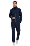 "Blue Plaid Men's Casual Track Suit - Walking Jacket & Pant Set"