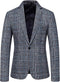 Cashmere and Charcoal Grey and Blue Blazer - Plaid Sport Coat - Windowpane Pattern