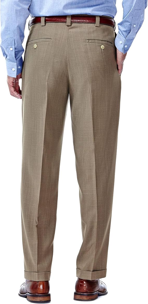 Mens E-Clo Repreve Classic Fit Pleat Front Dress Pant with Hidden Expandable Waistband