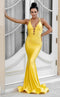 Jessica Angel JA835 Spaghetti Strap Fitted Open Back Ruched Train Jersey Dress