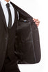 "Black Hybrid Fit Men's Business Suit - Two Button Vested Micro Mini Pinstripe"