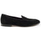 Zelli Hand-Stitched Sueded Goatskin Loafer with Crocodile Vamp in Black