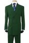 Mens Classic Fit Double-Breasted Poplin Suit in Olive Green