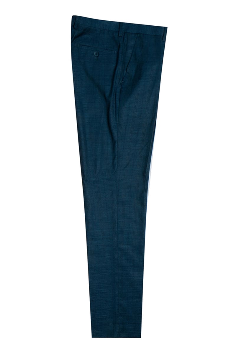 Mens Stacy Adams Suit - Stacy Adams Suit Men's Glen Plaid Suit - One Button Vested Peak Lapel in Blue & Green