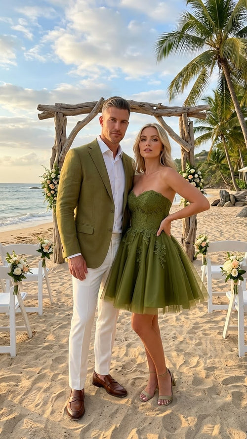 Alberto Nardoni men's olive green blazer. Structured, tailored, single-button closure. Lightweight fabric, ideal for warmer weather. Muted, earthy tone.
