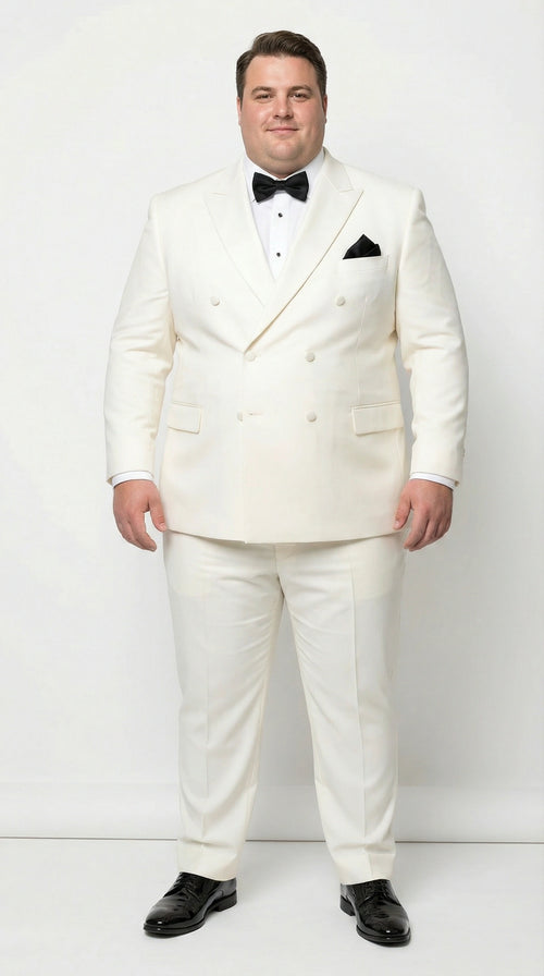 Men’s ivory Cream Double Breasted Suit – Classic Formal Tuxedo Style Suit for Weddings off White Color