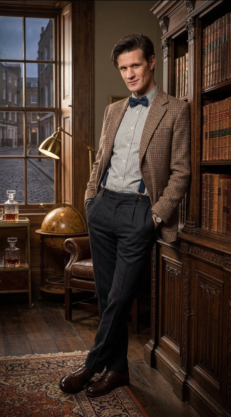 Men’s Brown Tweed Blazer Matt Smith Inspired Jacket – Classic Vintage Style Casual Formal Blazer, Smart Office Party Wear