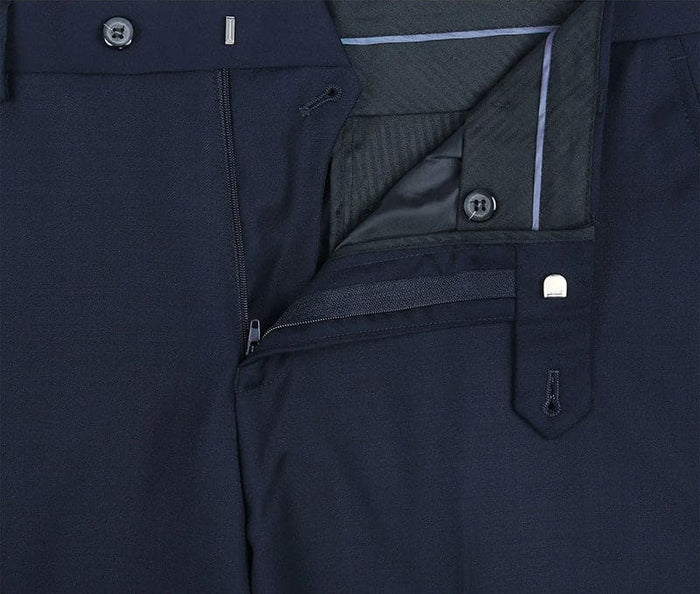 Bevagna Collection - Blue 100% Virgin Wool Regular Fit Pick Stitched 2 Piece Suit