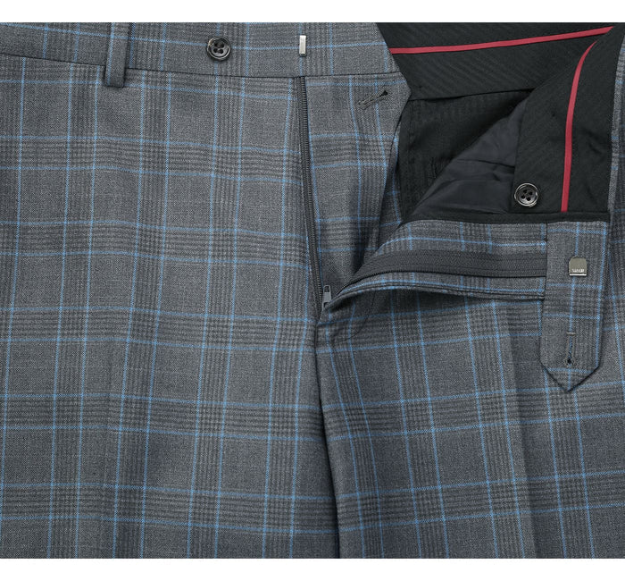 293-5 Men's Two Piece Classic Fit Windowpane Check Dress Suit