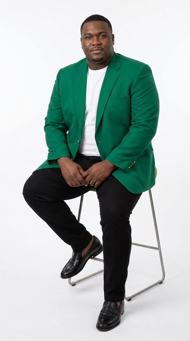 Men’s Kelly Green Blazer with Black Pants – Church, Business and Formal