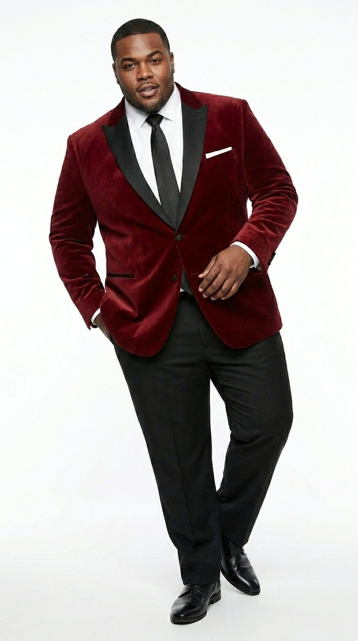 Velvet Velour Formal Sport Coat Two Tone Trimming Notch Collar Black and  Burgundy ~ Maroon Suit ~ Wine Color Men's blazer Burgundy Tuxedo