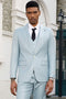 Mens Stacy Adams Suit - Stacy Adams Suit Men's Summer Suit - Sky Blue Vested Peak Lapel